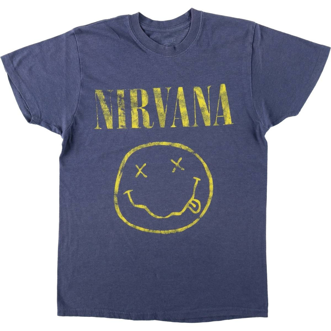 NIRVANA Nirvana Band T-shirt, Band T, Men's M size unclear Navy blue Vintage Second Hand