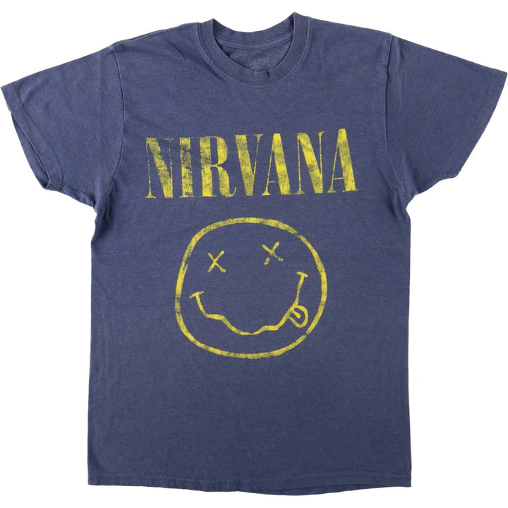 NIRVANA Nirvana Band T-shirt, Band T, Men's M size unclear Navy blue Vintage Second Hand