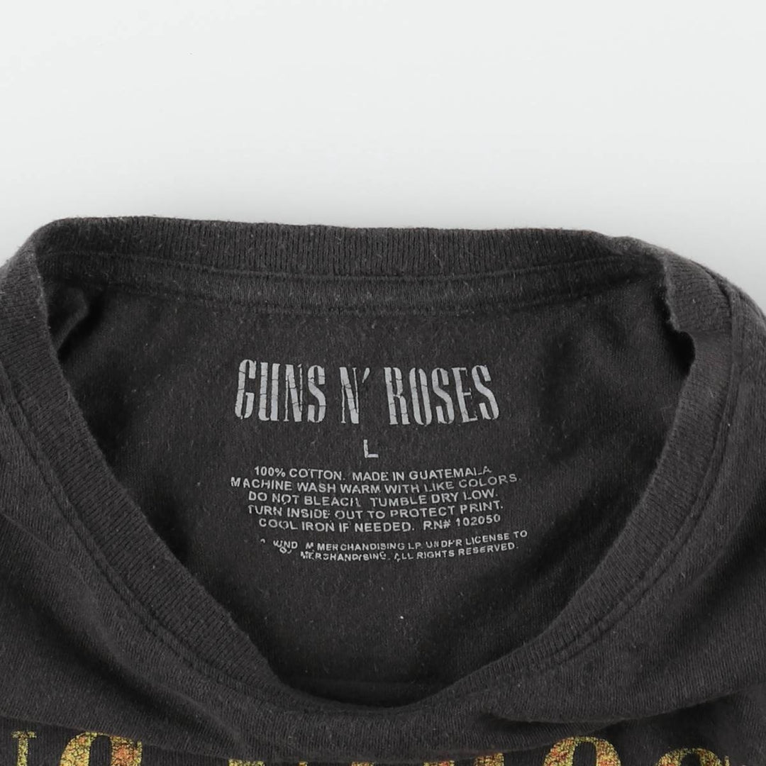 GUNS N' ROSES Guns N' Roses Band T-shirt Band T Men's L size cotton black type Vintage Second Hand
