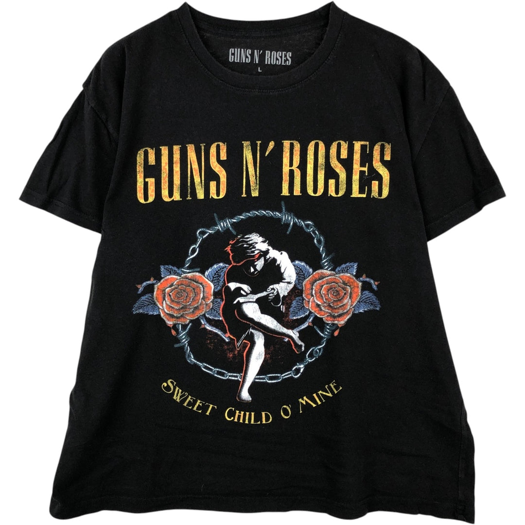 GUNS N' ROSES Guns N' Roses Band T-shirt Band T Men's L size cotton black type Vintage Second Hand