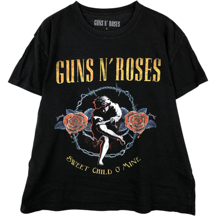 GUNS N' ROSES Guns N' Roses Band T-shirt Band T Men's L size cotton black type Vintage Second Hand