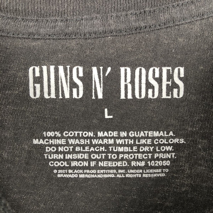 GUNS N' ROSES Guns N' Roses Band T-shirt Band T Men's L size cotton black type Vintage Second Hand
