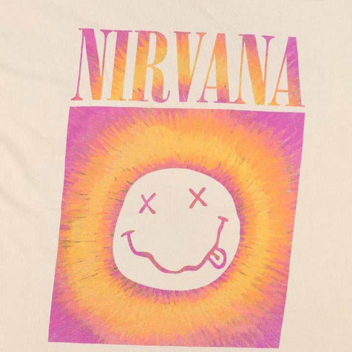 NIRVANA Nirvana Band T-shirt, Band T, Men's XL size cotton Beige type Vintage Second Hand