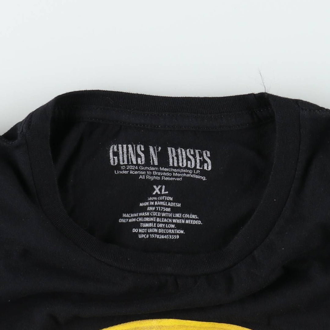 GUNS N' ROSES Guns N' Roses Band T-Shirt Band Tee Men's XL cotton black type Vintage Second Hand