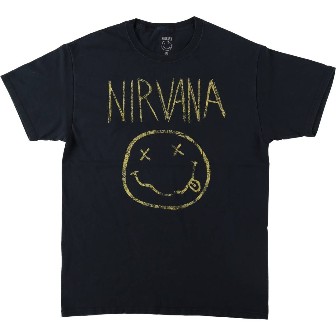 NIRVANA Nirvana Band T-shirt, Band T, Men's M size cotton black type Vintage Second Hand