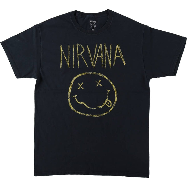 NIRVANA Nirvana Band T-shirt, Band T, Men's M size cotton black type Vintage Second Hand