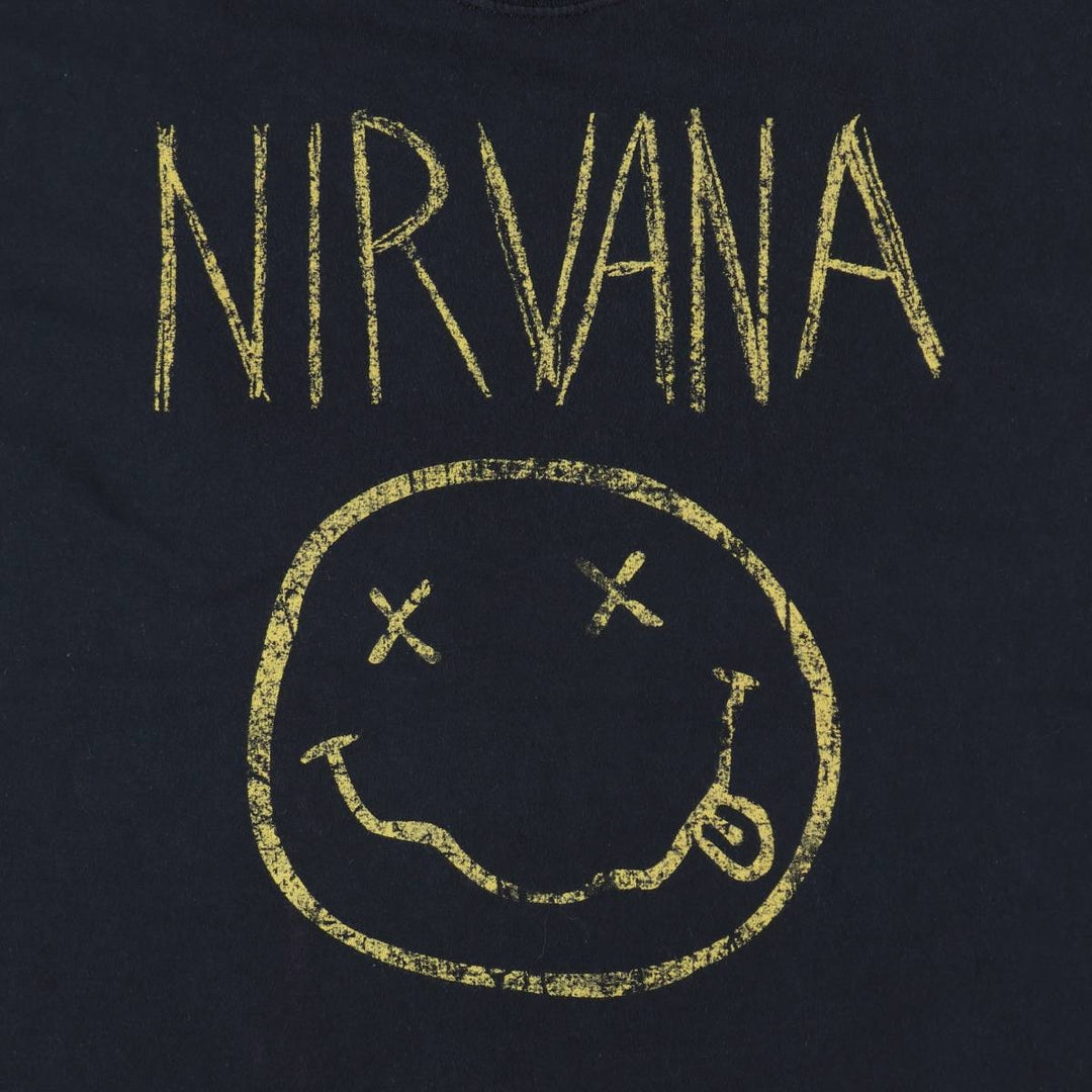 NIRVANA Nirvana Band T-shirt, Band T, Men's M size cotton black type Vintage Second Hand