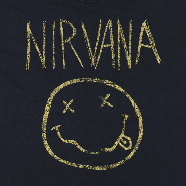 NIRVANA Nirvana Band T-shirt, Band T, Men's M size cotton black type Vintage Second Hand
