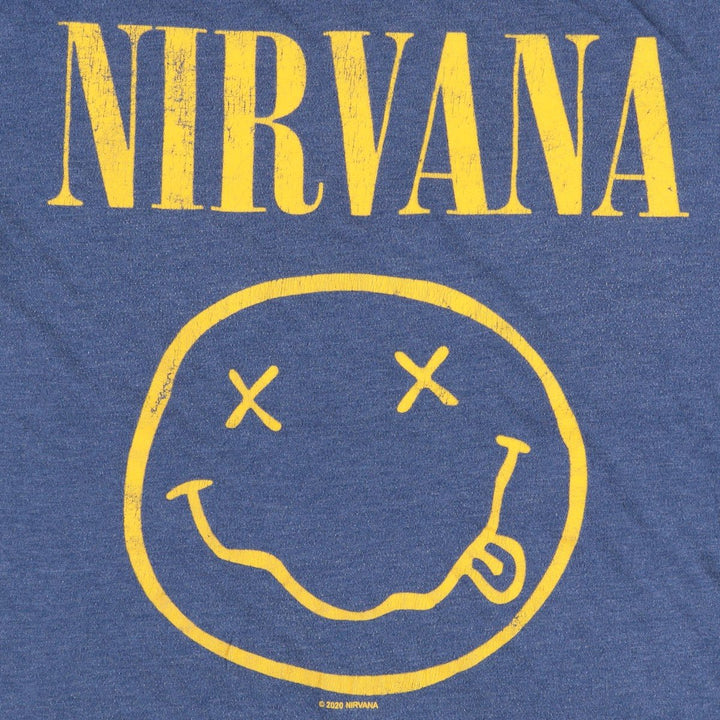 NIRVANA Nirvana Band T-shirt, Band T, Men's M size cotton blue type Vintage Second Hand