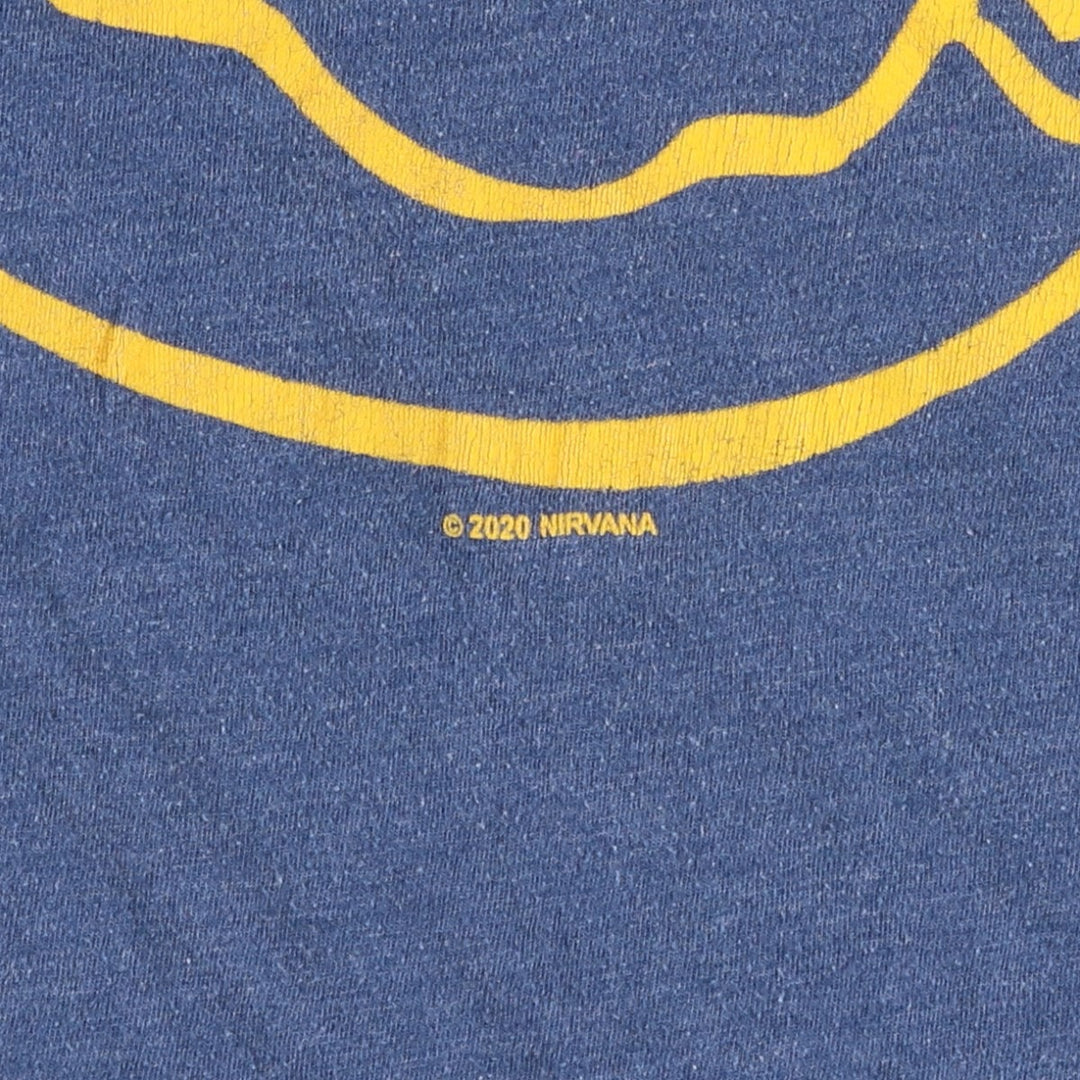 NIRVANA Nirvana Band T-shirt, Band T, Men's M size cotton blue type Vintage Second Hand