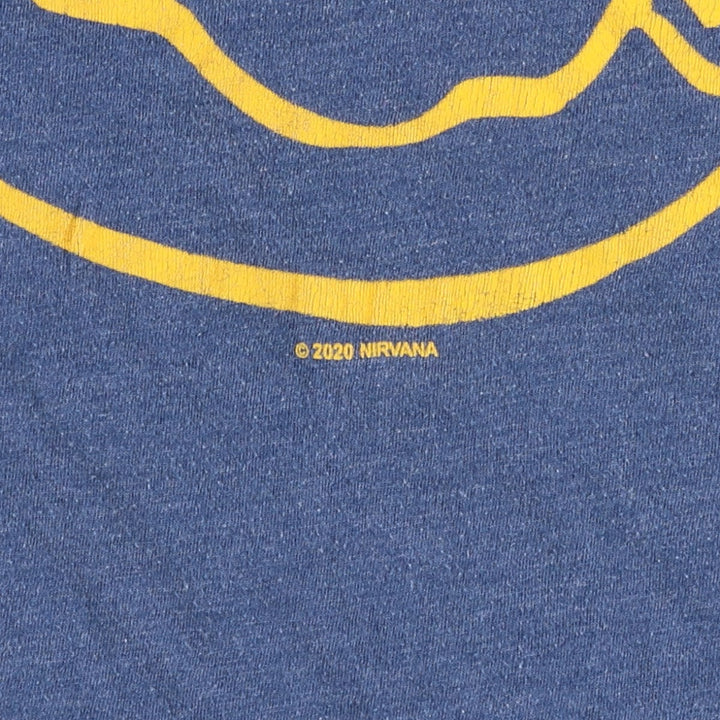 NIRVANA Nirvana Band T-shirt, Band T, Men's M size cotton blue type Vintage Second Hand