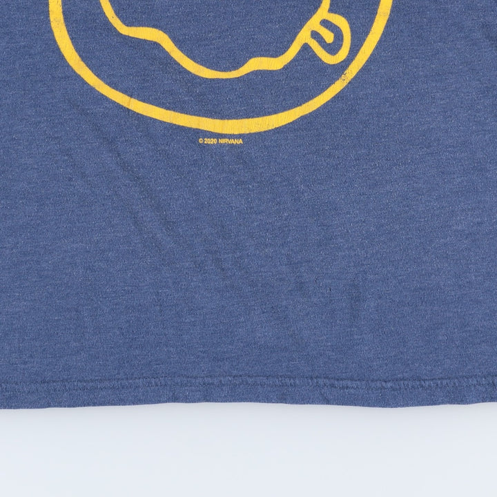 NIRVANA Nirvana Band T-shirt, Band T, Men's M size cotton blue type Vintage Second Hand