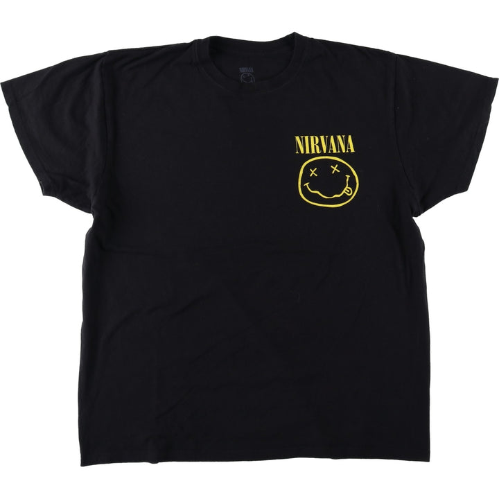 NIRVANA Nirvana Band T-shirt, Band T, Men's XL size cotton black type Vintage Second Hand