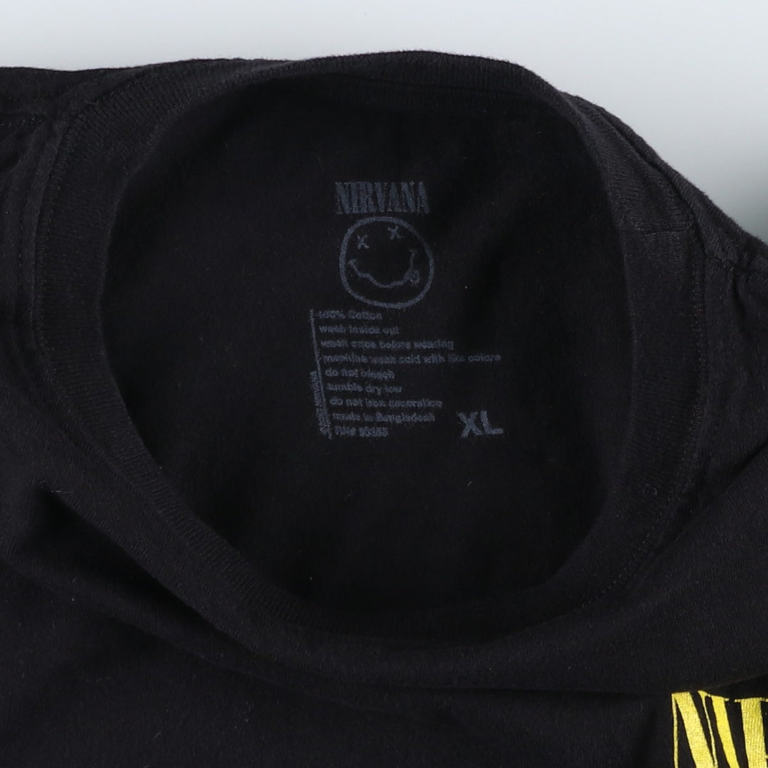 NIRVANA Nirvana Band T-shirt, Band T, Men's XL size cotton black type Vintage Second Hand