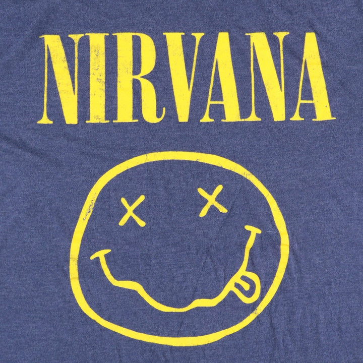 NIRVANA Nirvana Band T-shirt, Band T, Men's XL size unclear navy blue type Vintage Second Hand