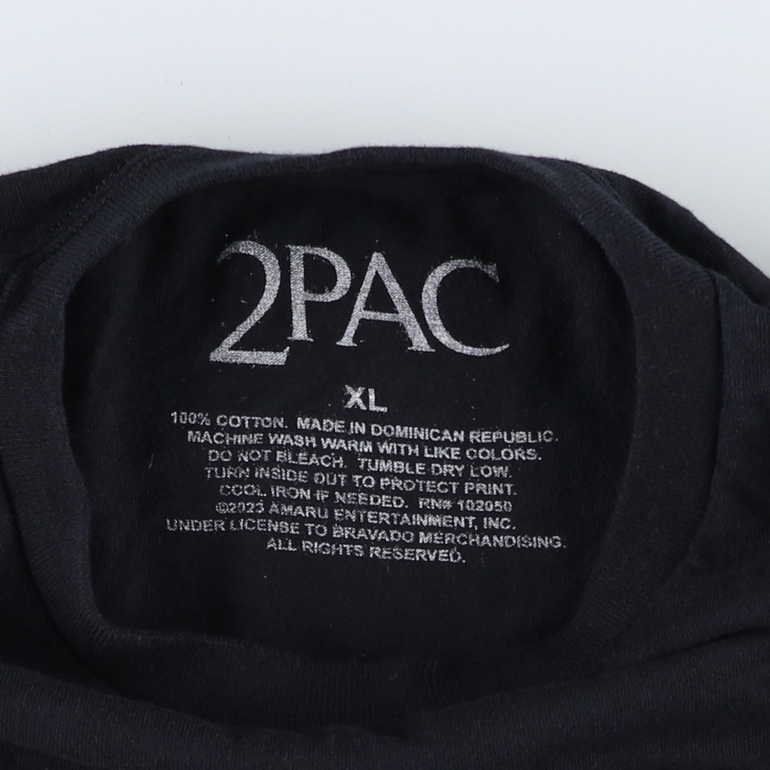 2pac Rap T-shirt, Men's XL size cotton black type Vintage Second Hand