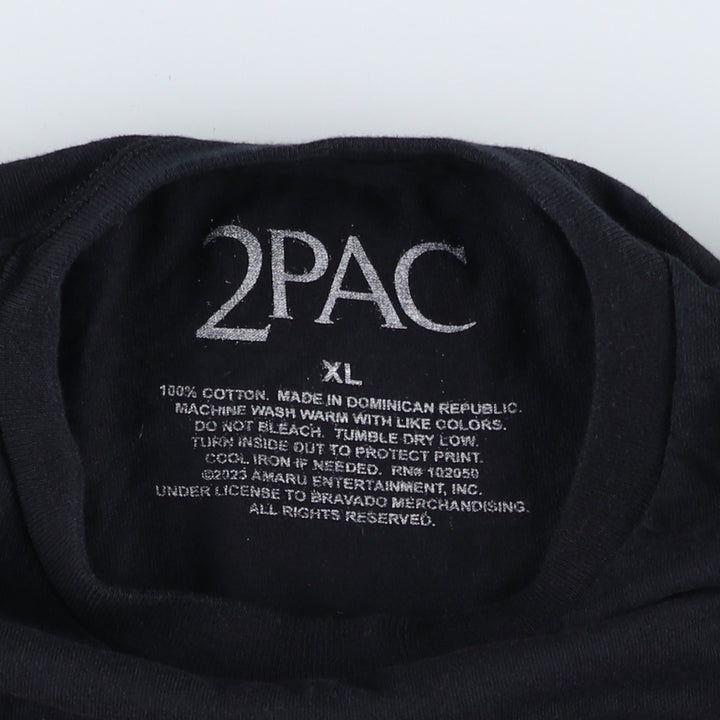 2pac Rap T-shirt, Men's XL size cotton black type Vintage Second Hand