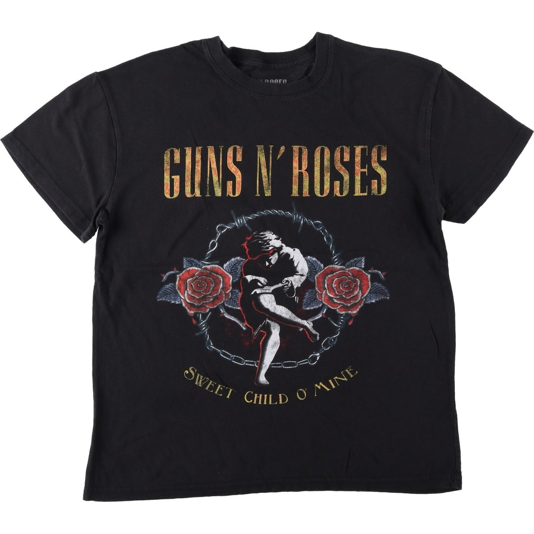 GUNS N' ROSES Guns N' Roses Band T-shirt Band T Men's L size cotton black type Vintage Second Hand
