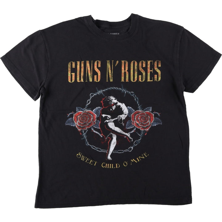 GUNS N' ROSES Guns N' Roses Band T-shirt Band T Men's L size cotton black type Vintage Second Hand