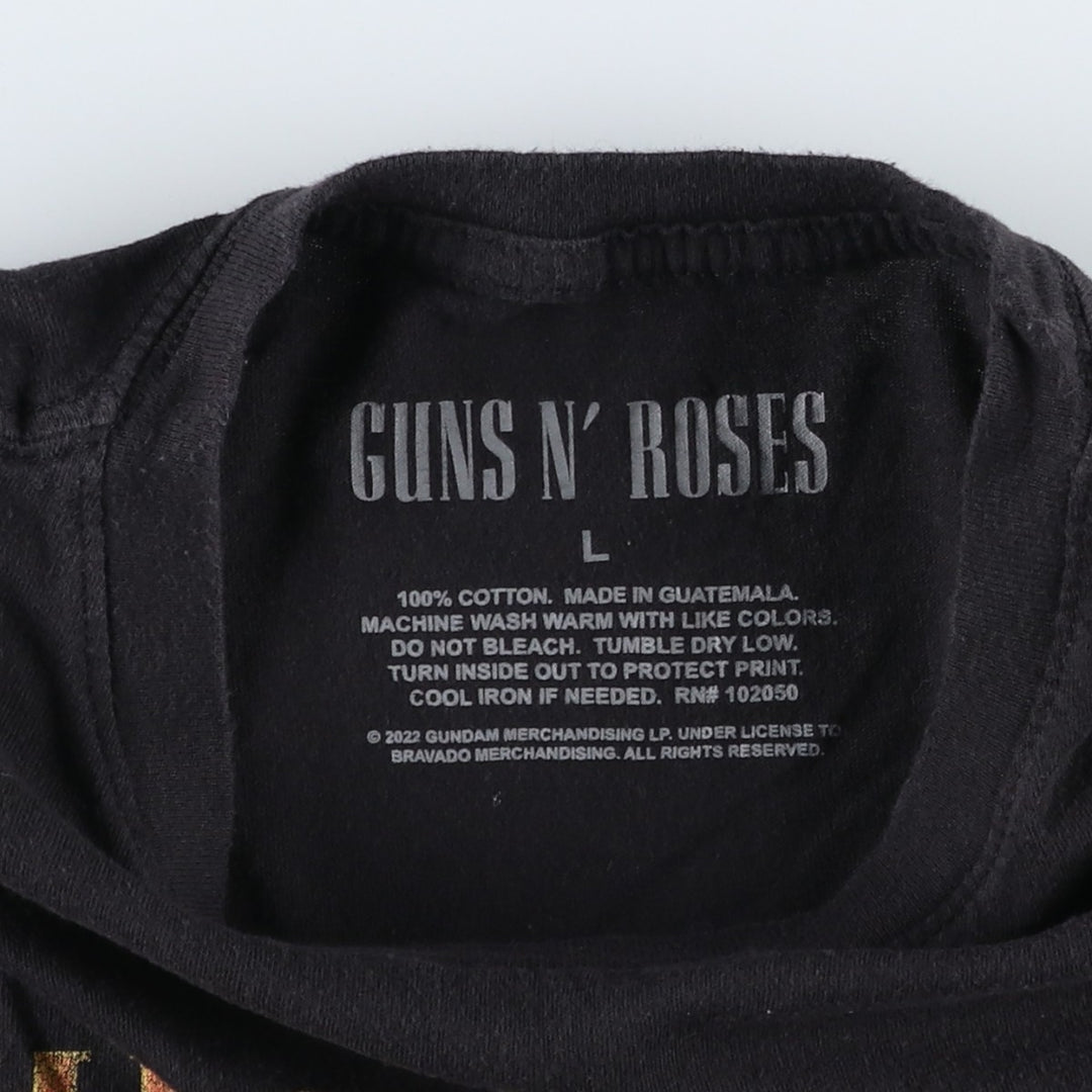 GUNS N' ROSES Guns N' Roses Band T-shirt Band T Men's L size cotton black type Vintage Second Hand