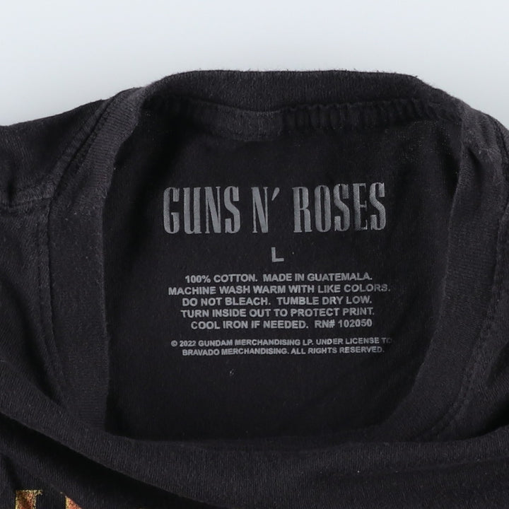 GUNS N' ROSES Guns N' Roses Band T-shirt Band T Men's L size cotton black type Vintage Second Hand