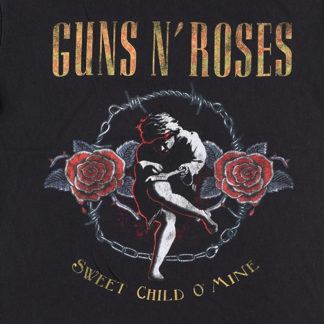 GUNS N' ROSES Guns N' Roses Band T-shirt Band T Men's L size cotton black type Vintage Second Hand