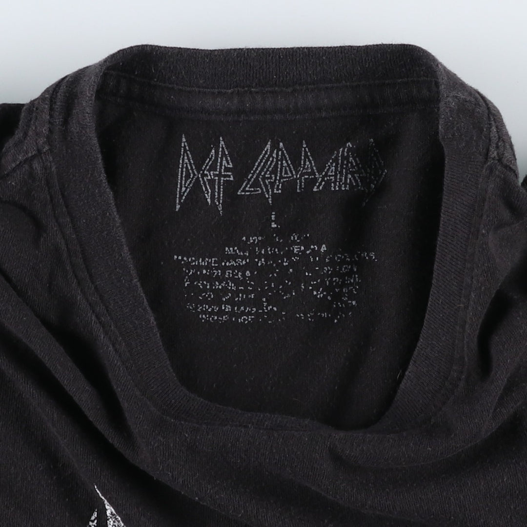DEF LEPPARD Def Leppard Leopard Pattern Leopard Pattern Band T-shirt Band T Men's L size cotton black type Vintage Second Hand