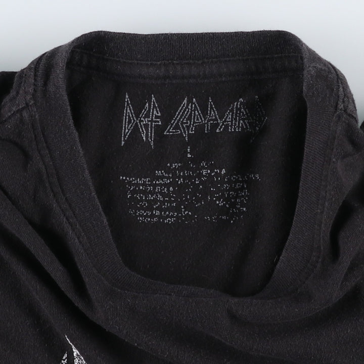 DEF LEPPARD Def Leppard Leopard Pattern Leopard Pattern Band T-shirt Band T Men's L size cotton black type Vintage Second Hand