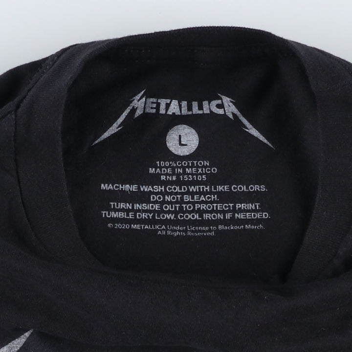 METALLICA Print Snake Pattern Python Band T-Shirt (Men's Size L) cotton black type Vintage Second Hand
