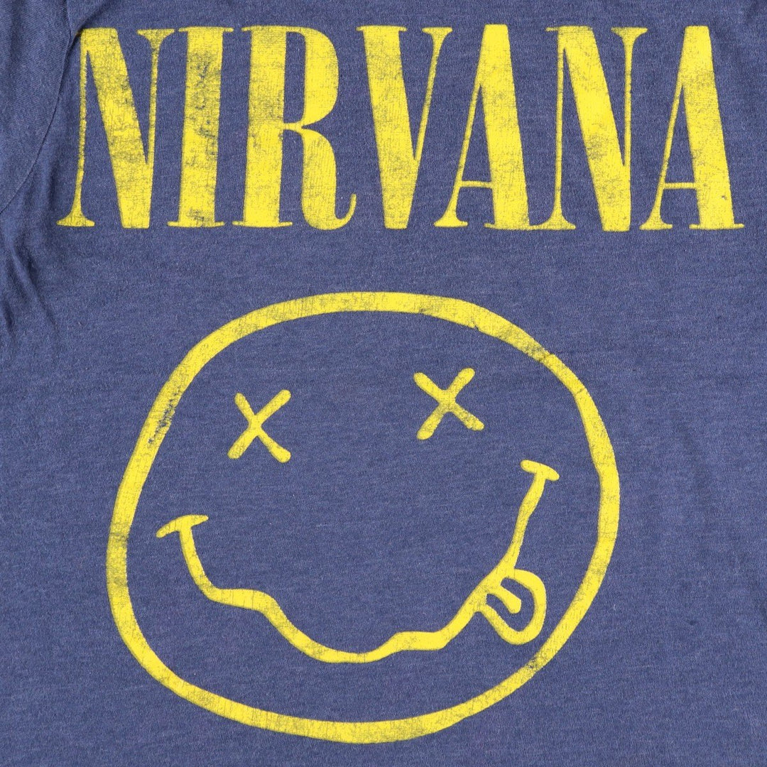 NIRVANA Nirvana Band T-shirt, Band T, Men's S size cotton blue type Vintage Second Hand