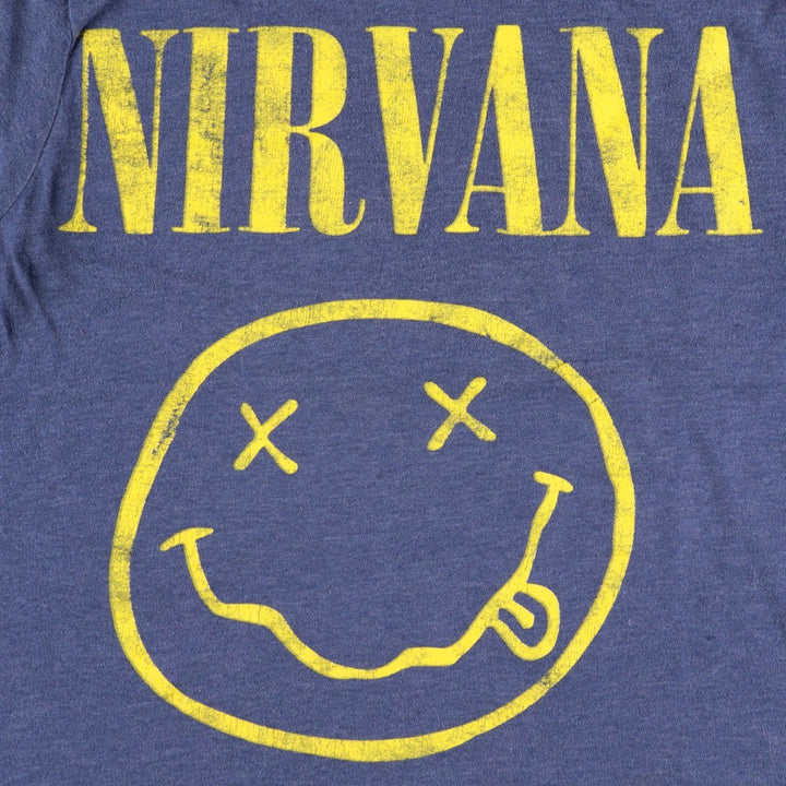 NIRVANA Nirvana Band T-shirt, Band T, Men's S size cotton blue type Vintage Second Hand