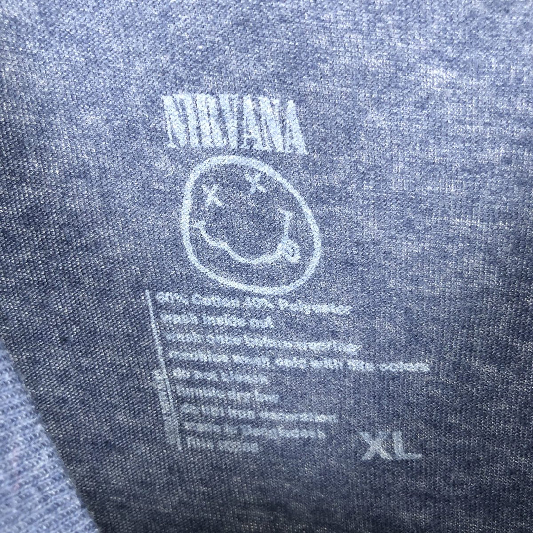NIRVANA Nirvana Band T-shirt, Band T, Men's XL size cotton Navy blue Vintage Second Hand