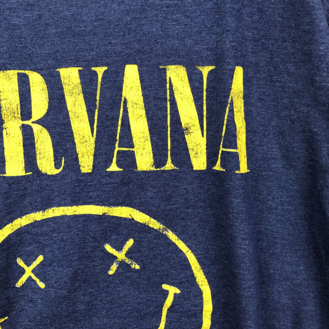 NIRVANA Nirvana Band T-shirt, Band T, Men's XL size cotton Navy blue Vintage Second Hand