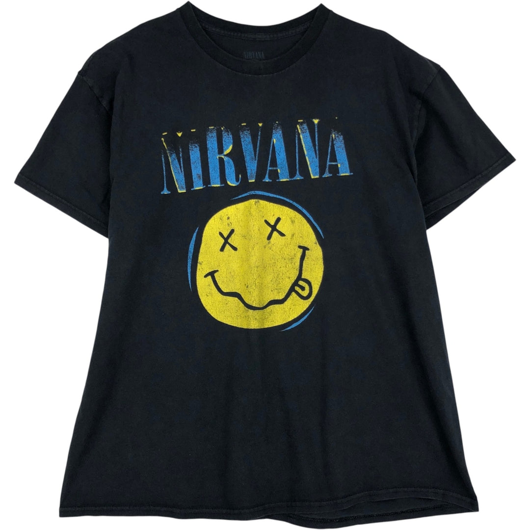 NIRVANA Nirvana Band T-shirt, Band T, Men's XL size cotton black type Vintage Second Hand
