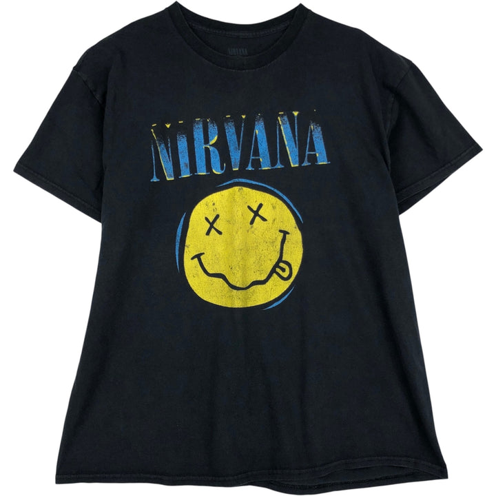 NIRVANA Nirvana Band T-shirt, Band T, Men's XL size cotton black type Vintage Second Hand