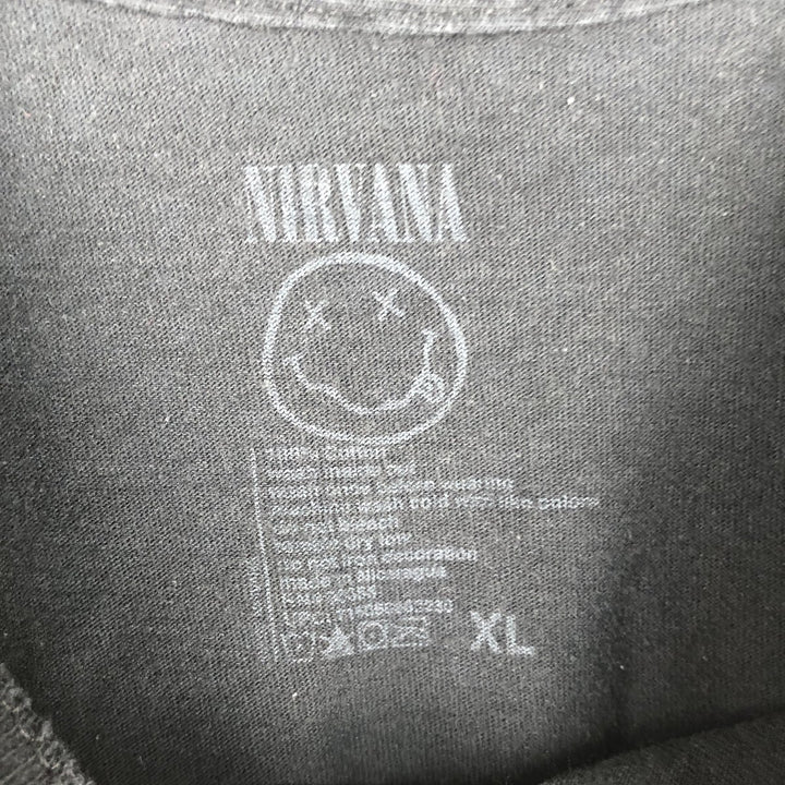 NIRVANA Nirvana Band T-shirt, Band T, Men's XL size cotton black type Vintage Second Hand