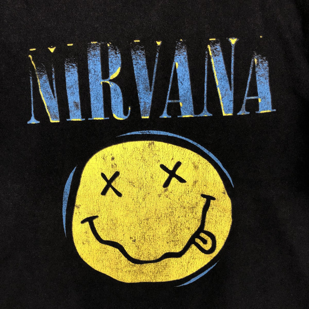 NIRVANA Nirvana Band T-shirt, Band T, Men's XL size cotton black type Vintage Second Hand