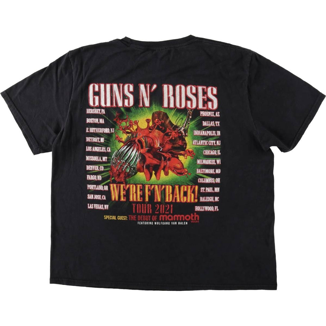 GUNS N' ROSES Guns N' Roses Band T-shirt Band T Men's L size cotton black type Vintage Second Hand