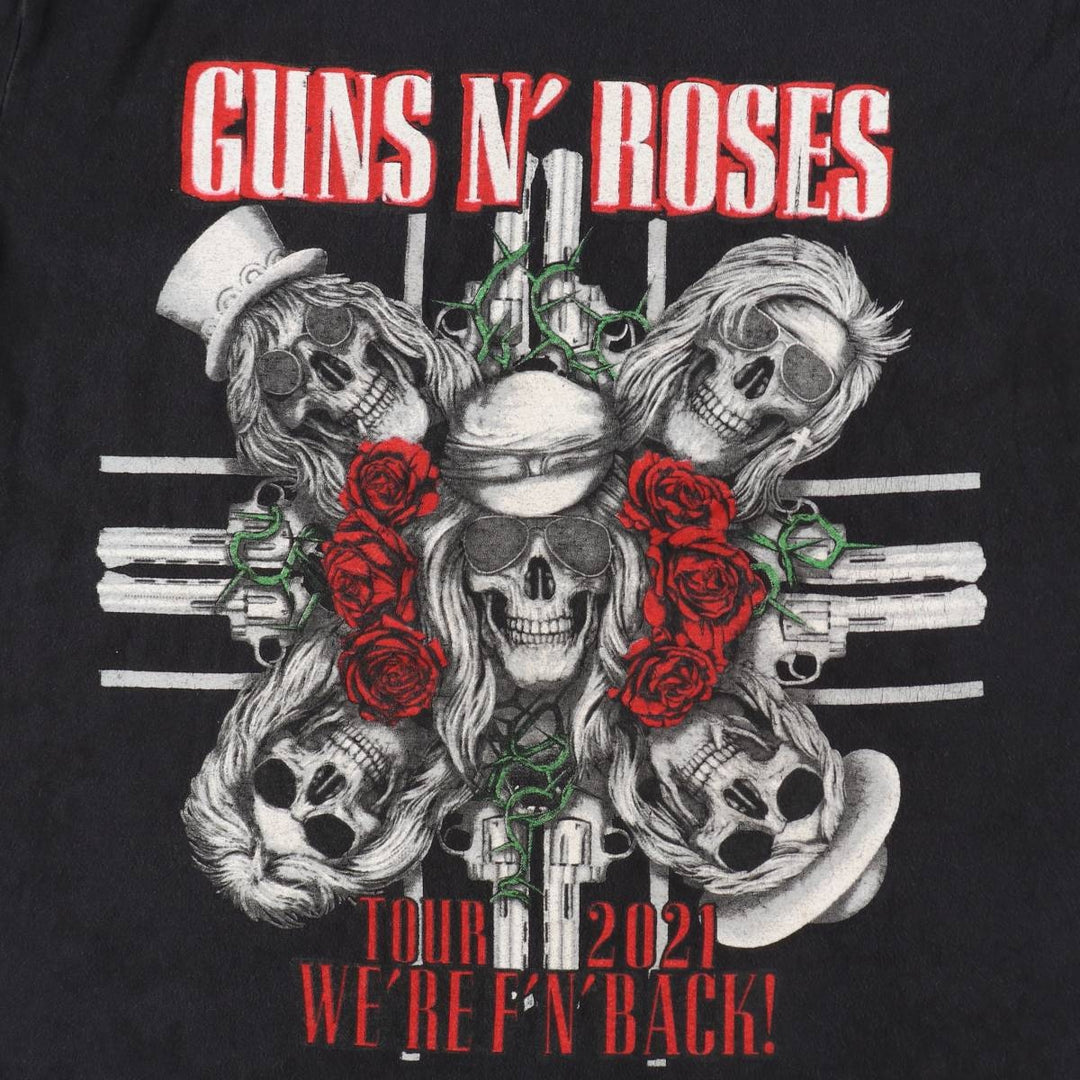 GUNS N' ROSES Guns N' Roses Band T-shirt Band T Men's L size cotton black type Vintage Second Hand