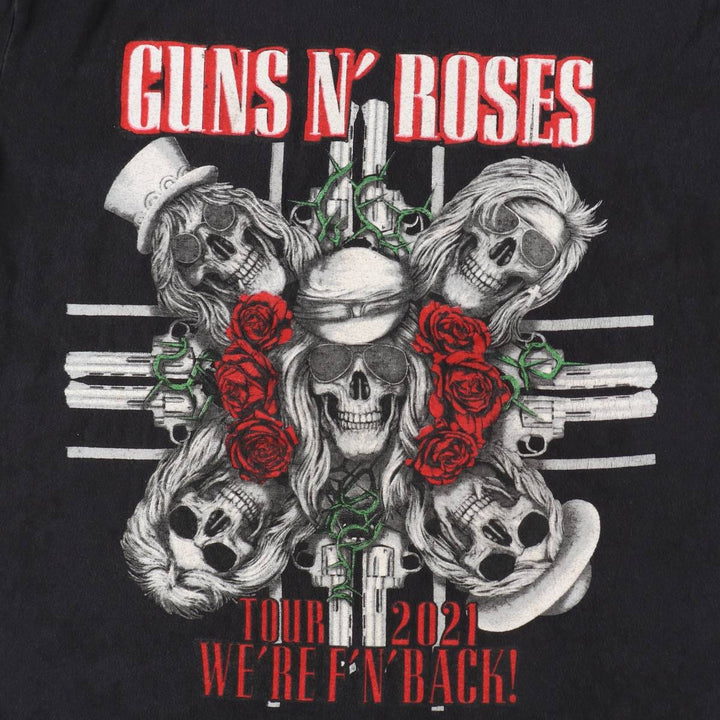 GUNS N' ROSES Guns N' Roses Band T-shirt Band T Men's L size cotton black type Vintage Second Hand