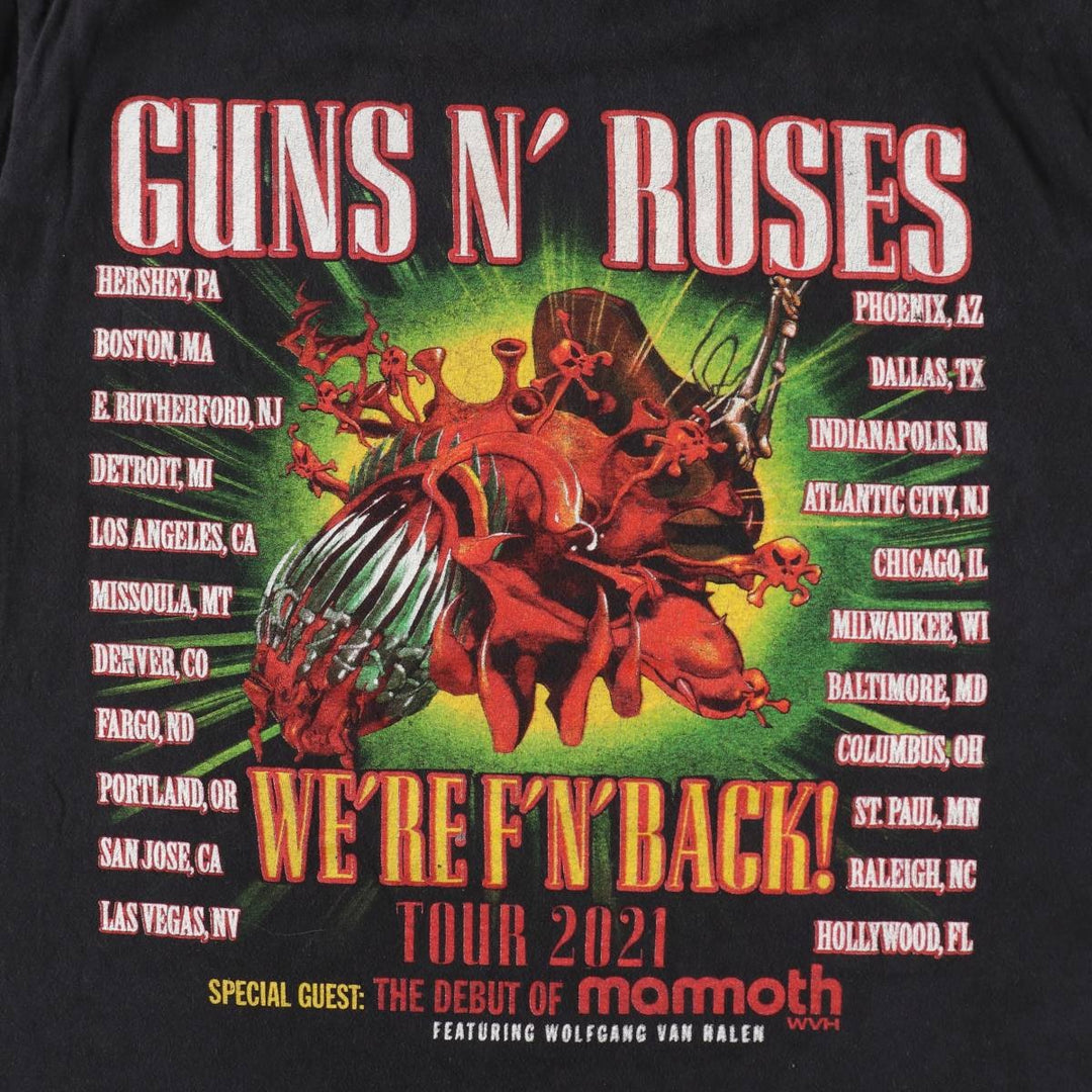 GUNS N' ROSES Guns N' Roses Band T-shirt Band T Men's L size cotton black type Vintage Second Hand