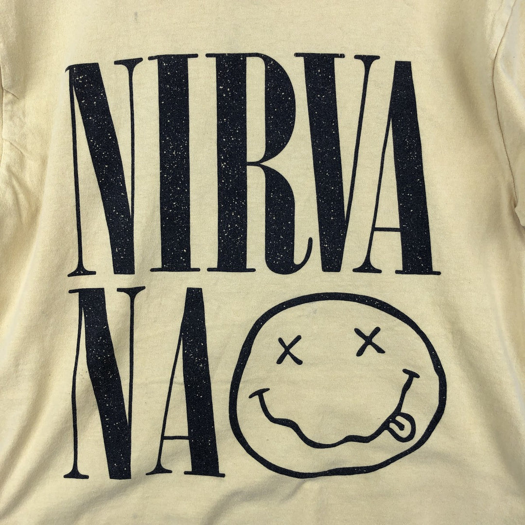 NIRVANA Nirvana Band T-shirt, Band T, Men's M size cotton lemon yellow Vintage Second Hand