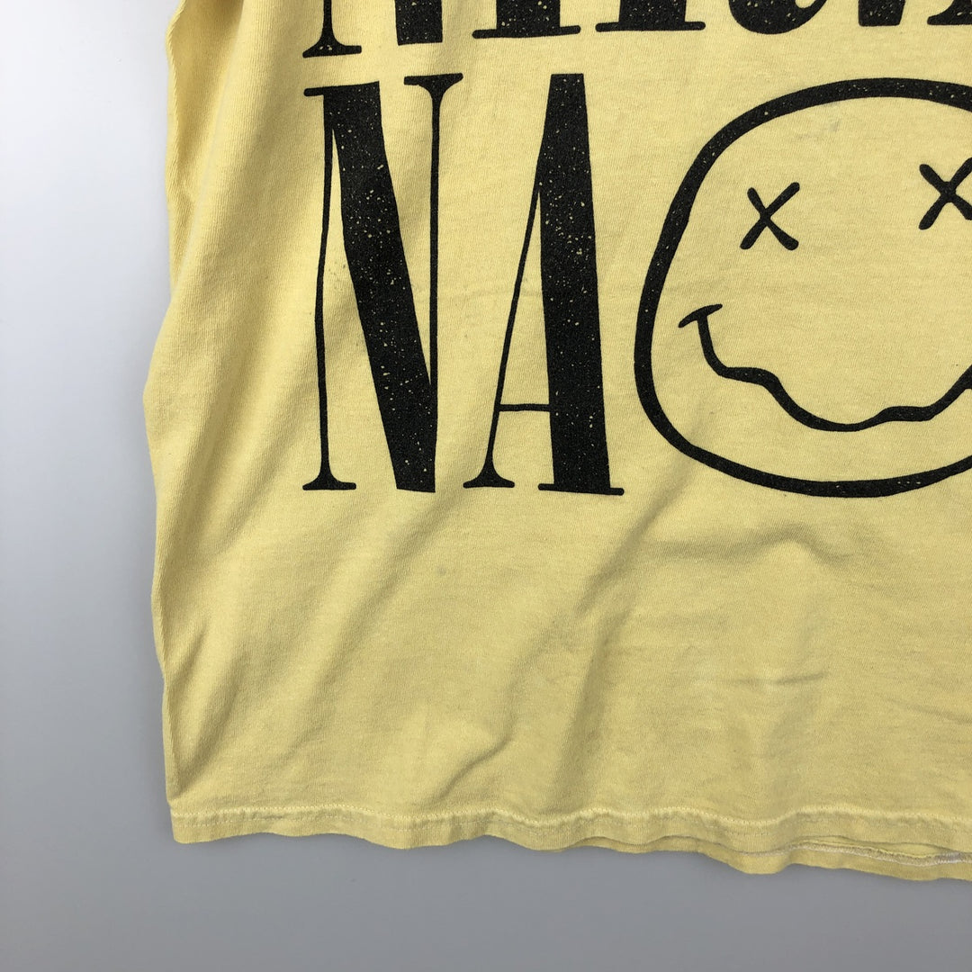 NIRVANA Nirvana Band T-shirt, Band T, Men's M size cotton lemon yellow Vintage Second Hand