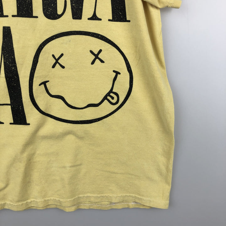 NIRVANA Nirvana Band T-shirt, Band T, Men's M size cotton lemon yellow Vintage Second Hand