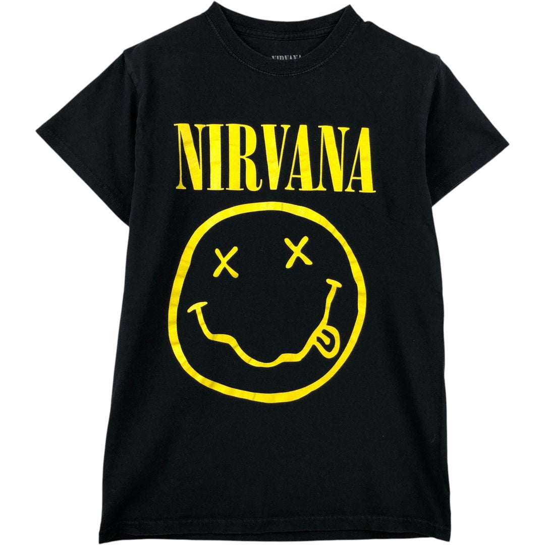 NIRVANA Nirvana Band T-shirt, Band T, Men's S size cotton black type Vintage Second Hand