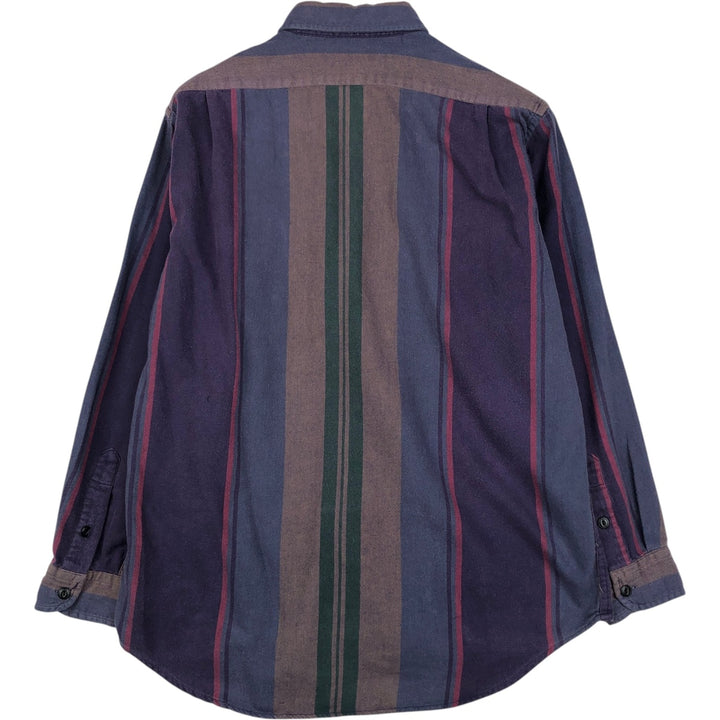 90'S Ralph Lauren POLO by Ralph Lauren POLO SPORTSMAN Multi-stripe Long-Sleeve Light Flannel Shirt, Men's Size XL (approx.) cotton purple type Vintage Second Hand