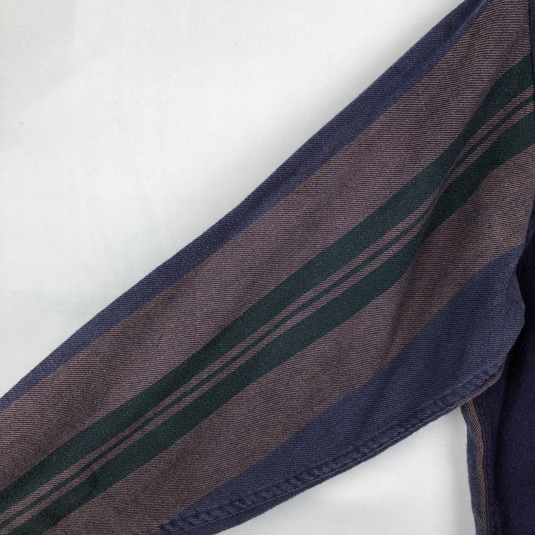90'S Ralph Lauren POLO by Ralph Lauren POLO SPORTSMAN Multi-stripe Long-Sleeve Light Flannel Shirt, Men's Size XL (approx.) cotton purple type Vintage Second Hand