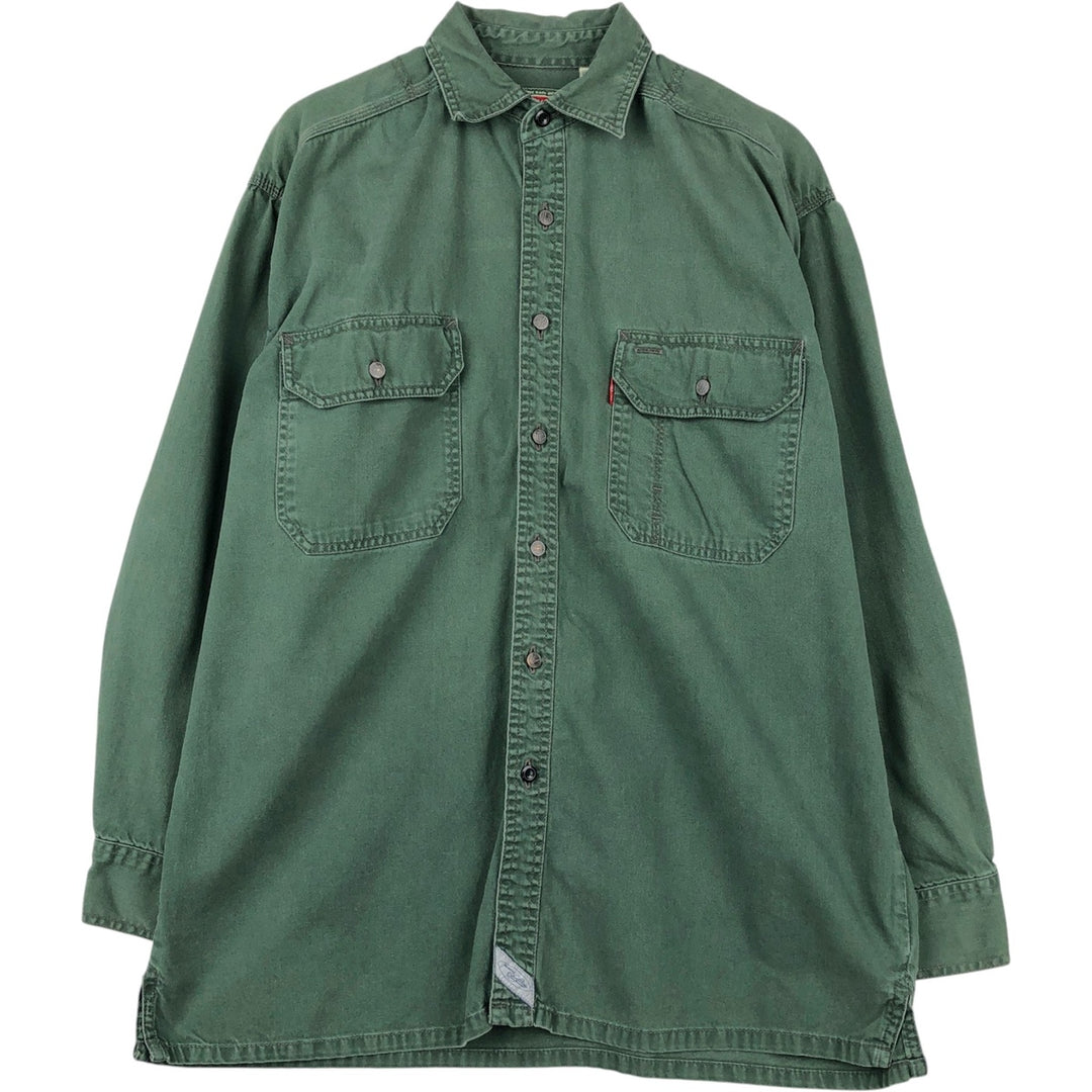 90'S Vintage Levi's Long Sleeve Denim Shirt, Men's Size Medium cotton green type Vintage Second Hand