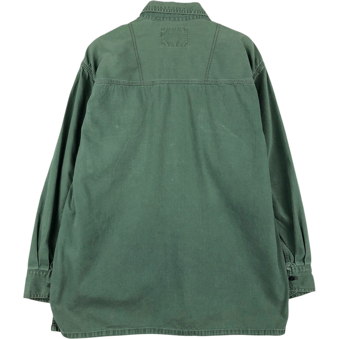90'S Vintage Levi's Long Sleeve Denim Shirt, Men's Size Medium cotton green type Vintage Second Hand