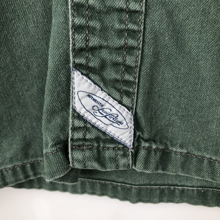 90'S Vintage Levi's Long Sleeve Denim Shirt, Men's Size Medium cotton green type Vintage Second Hand